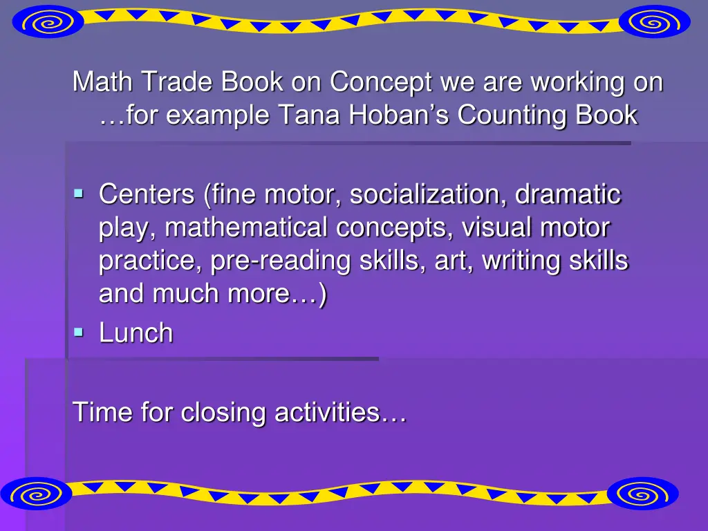 math trade book on concept we are working