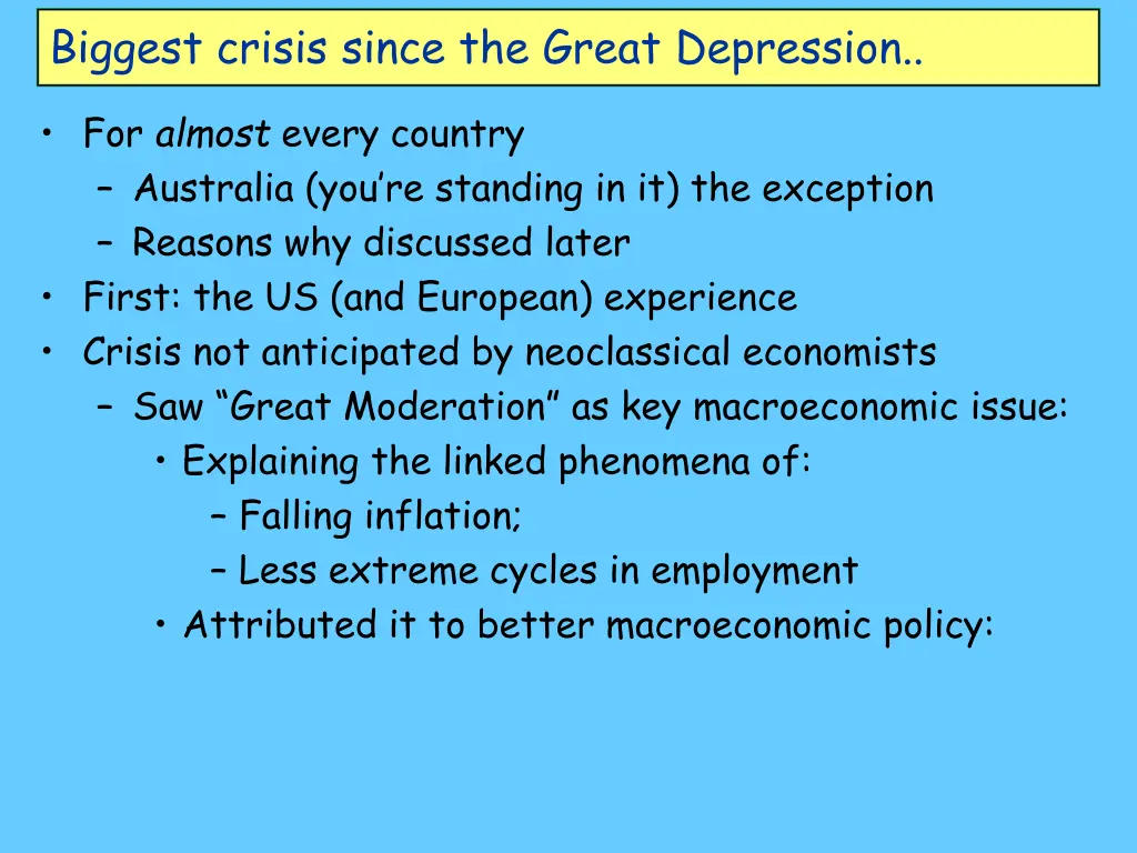 biggest crisis since the great depression