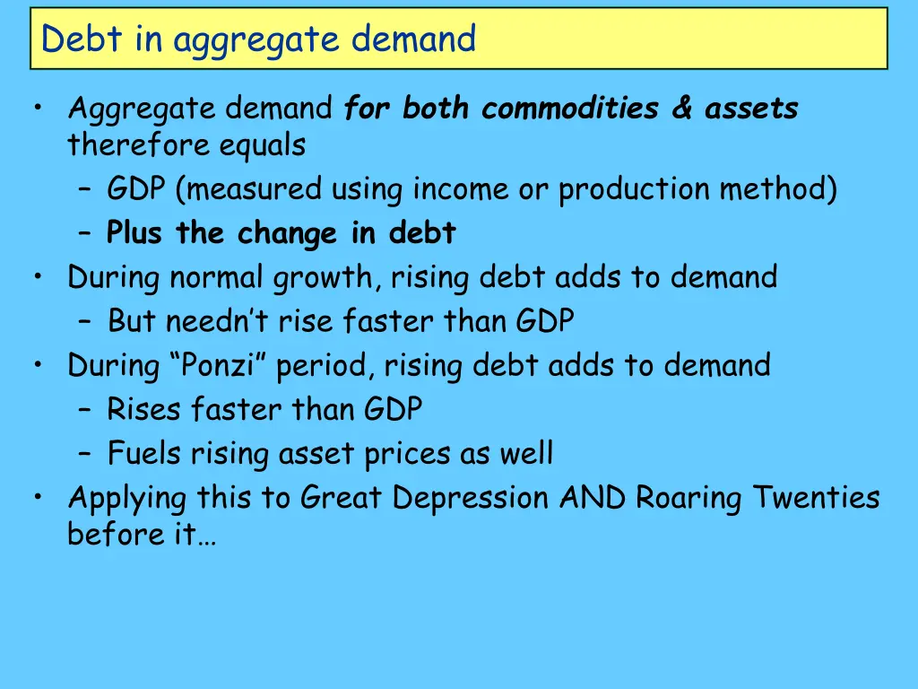 debt in aggregate demand 1