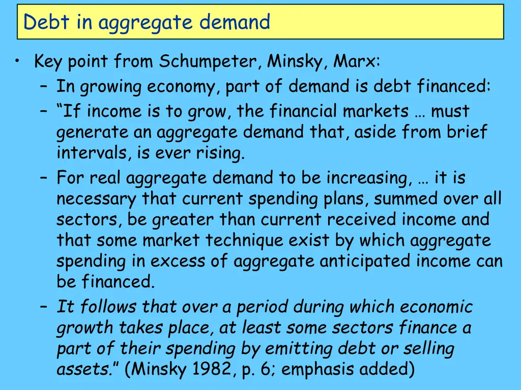 debt in aggregate demand
