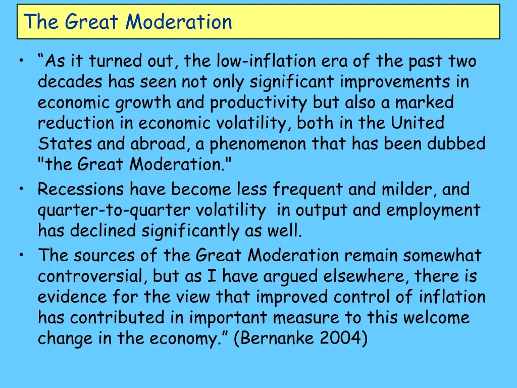 the great moderation