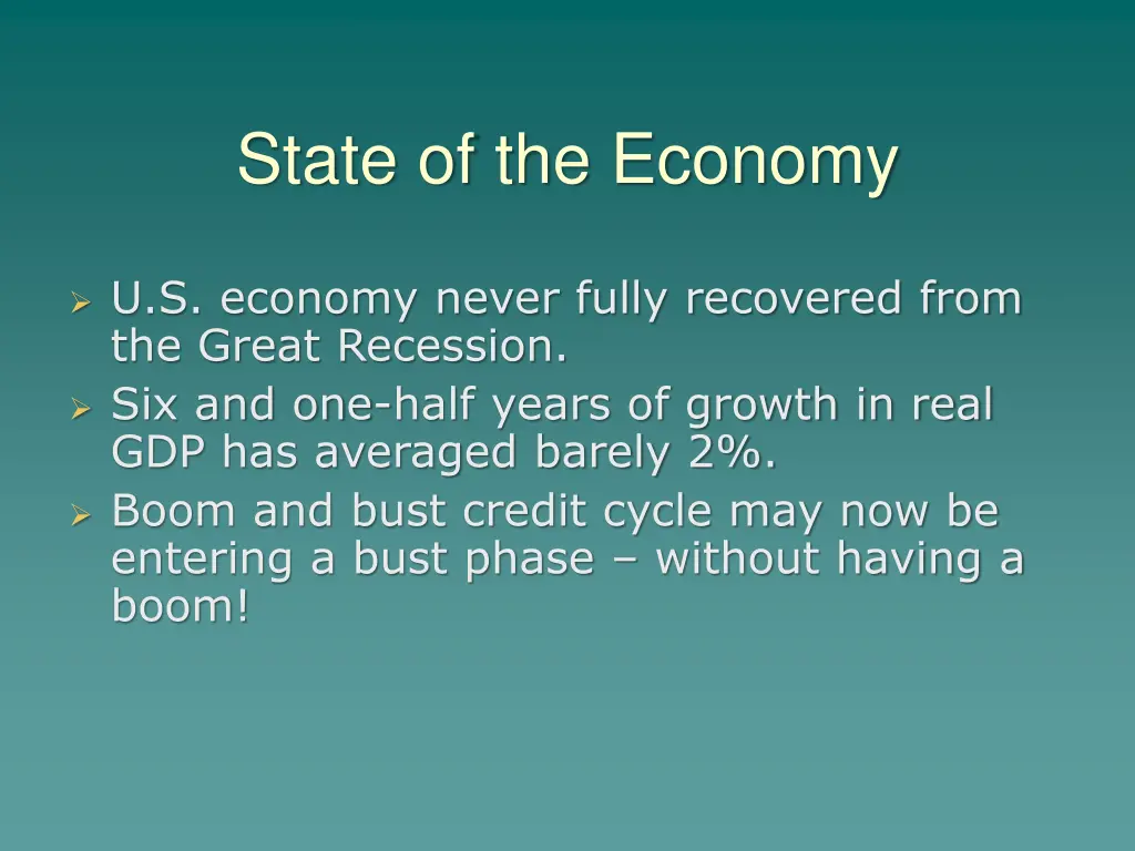 state of the economy