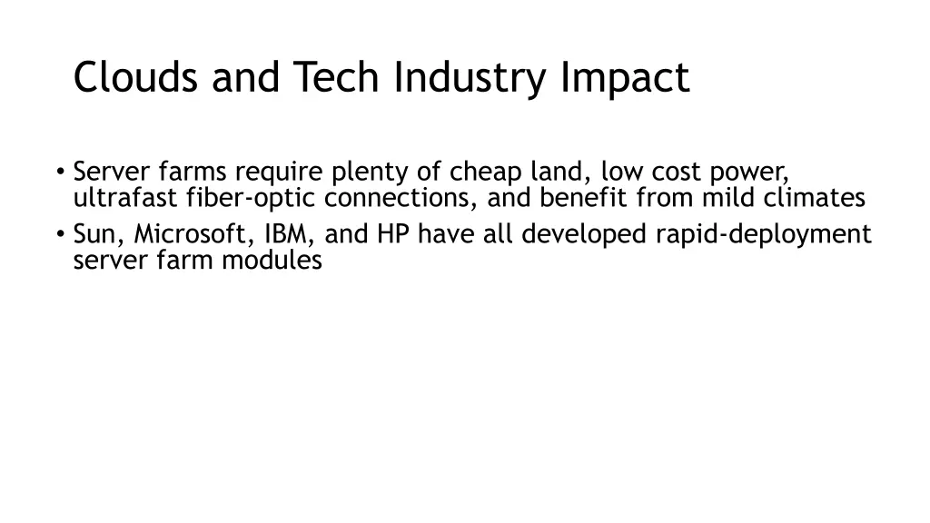 clouds and tech industry impact 2