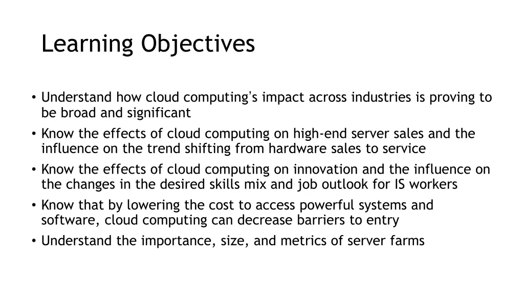 learning objectives 2