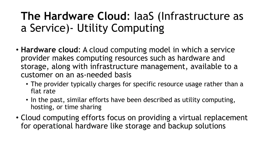 the hardware cloud iaas infrastructure