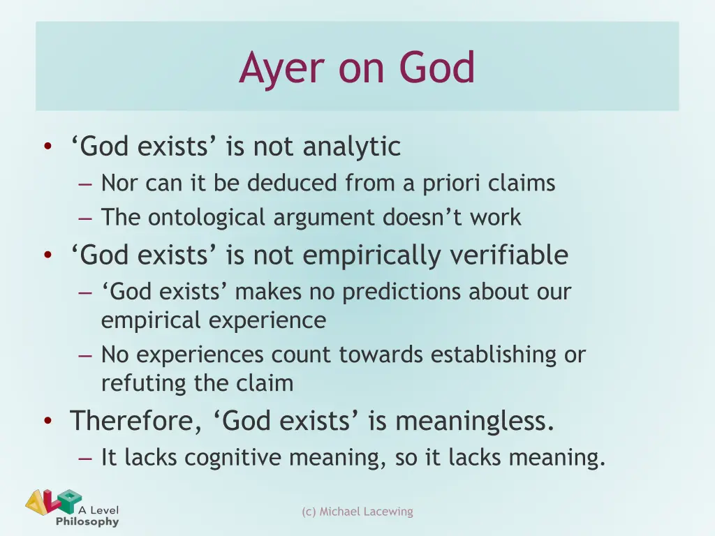 ayer on god