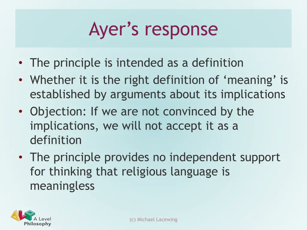ayer s response