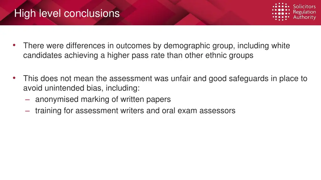 high level conclusions 2