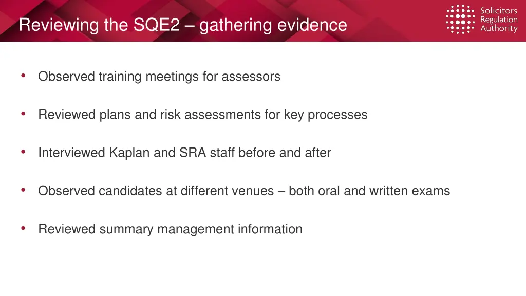 reviewing the sqe2 gathering evidence