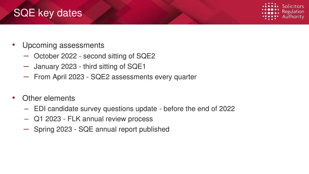 sqe key dates