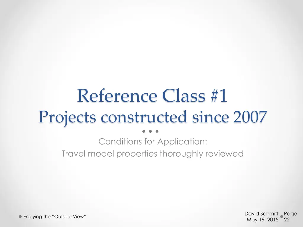 reference class 1 projects constructed since 2007