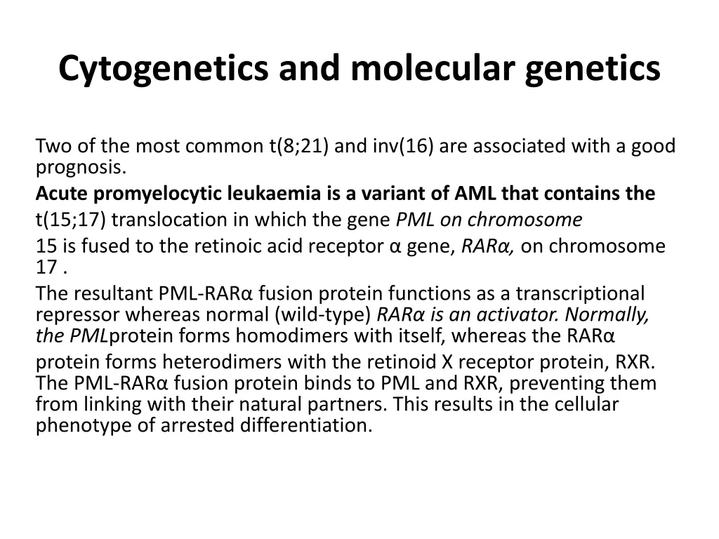 cytogenetics and molecular genetics