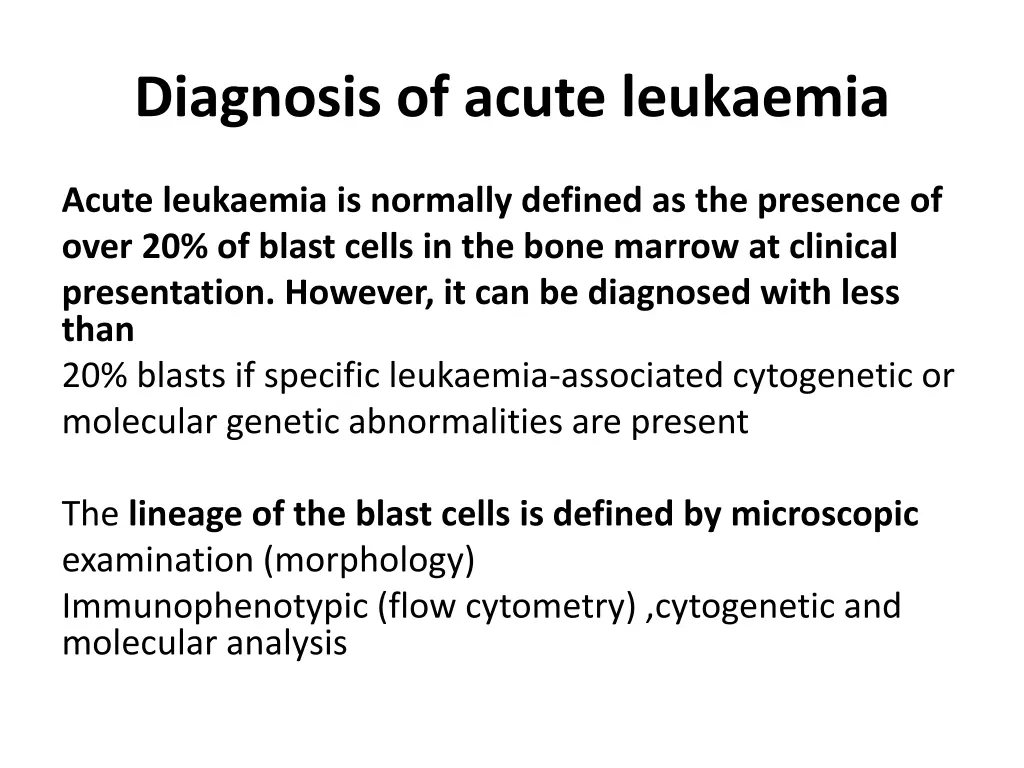 diagnosis of acute leukaemia