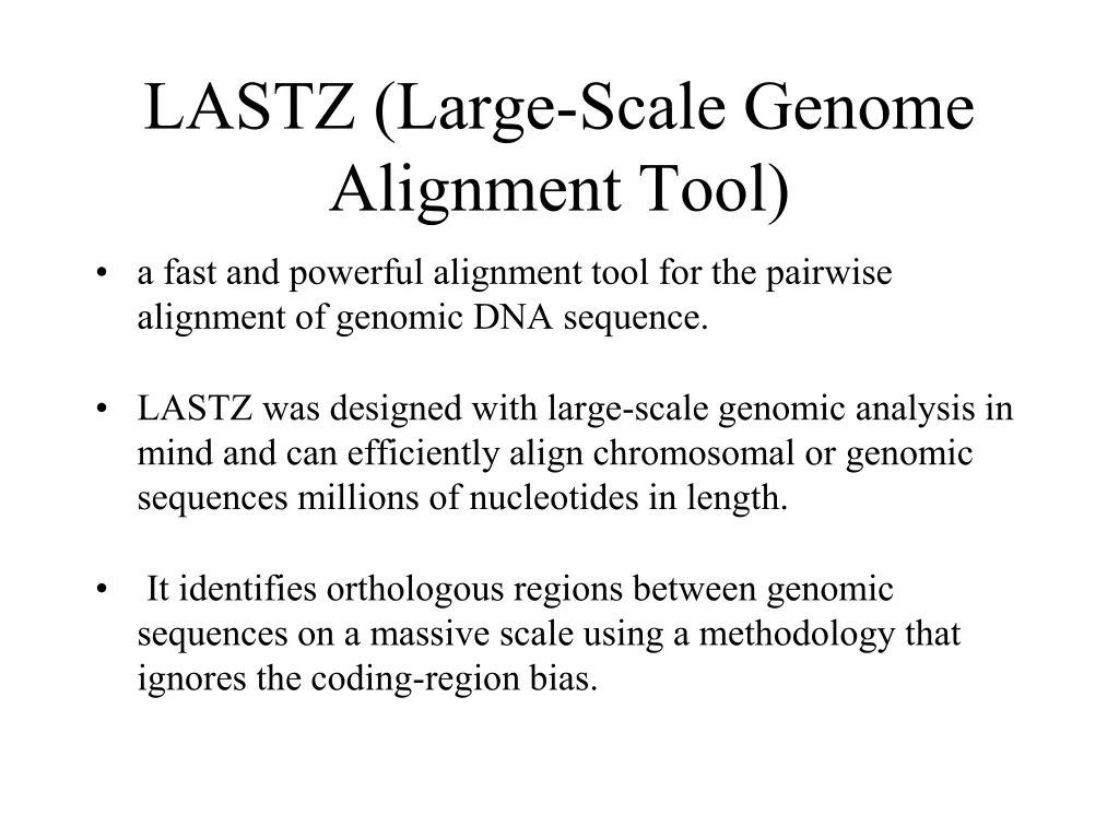 lastz large scale genome alignment tool