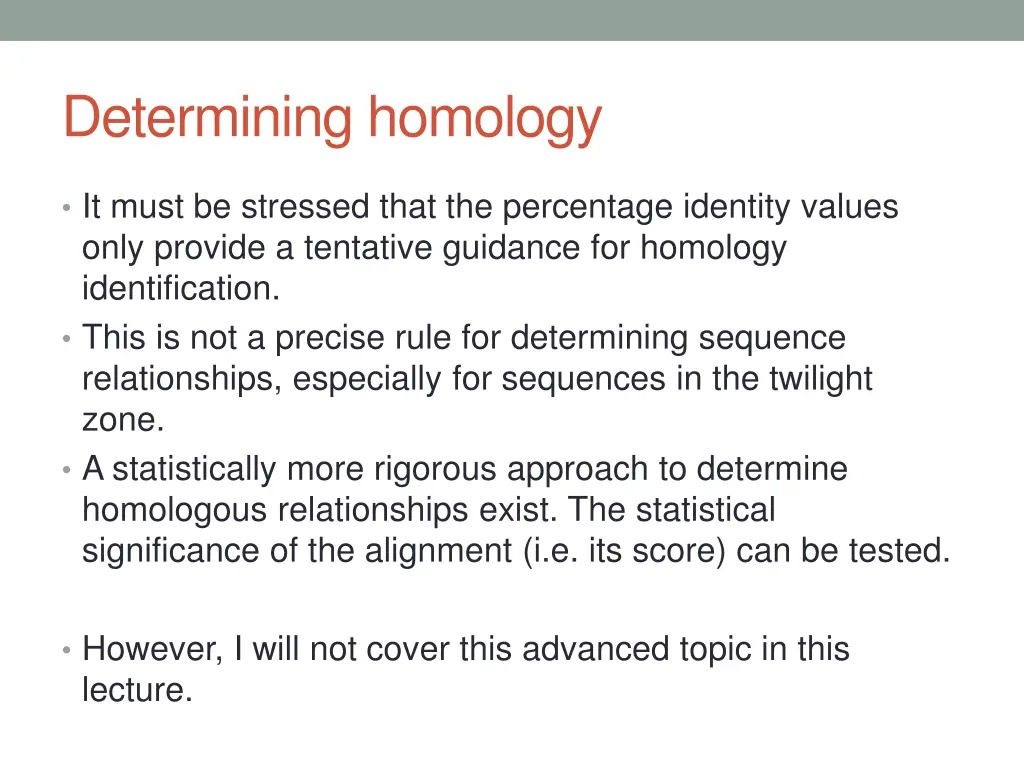 determining homology