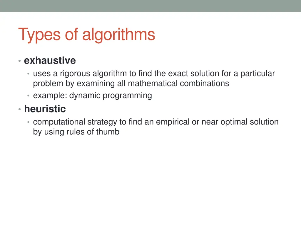 types of algorithms