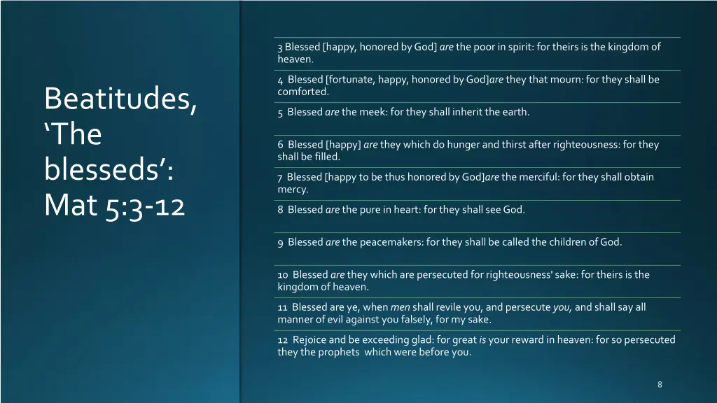 3 blessed happy honored by god are the poor