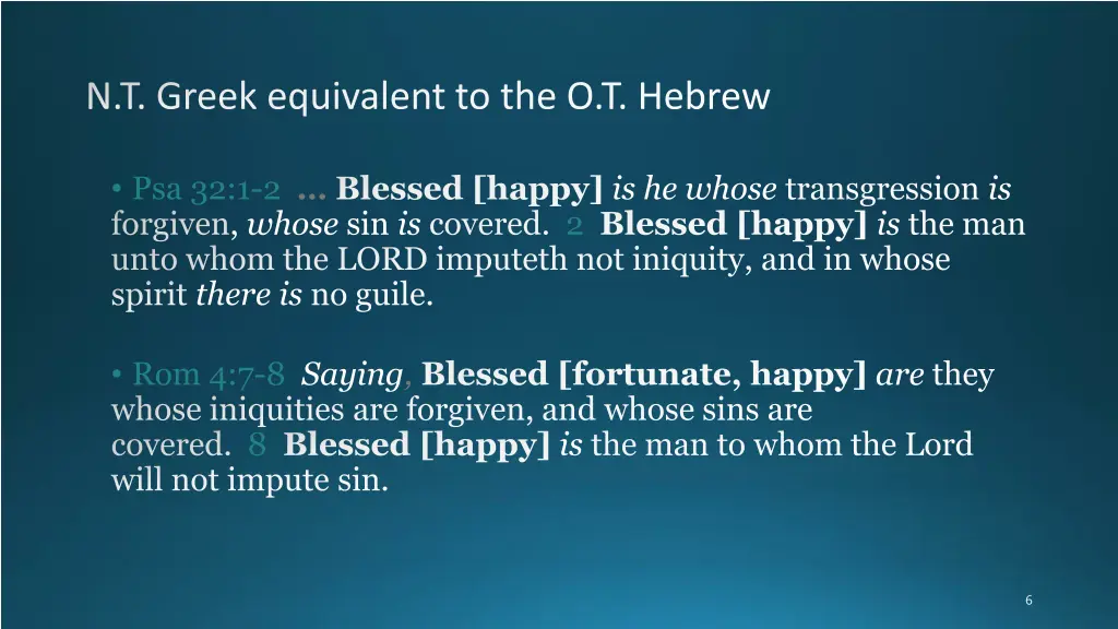 n t greek equivalent to the o t hebrew