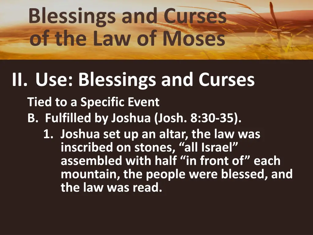 blessings and curses of the law of moses 10