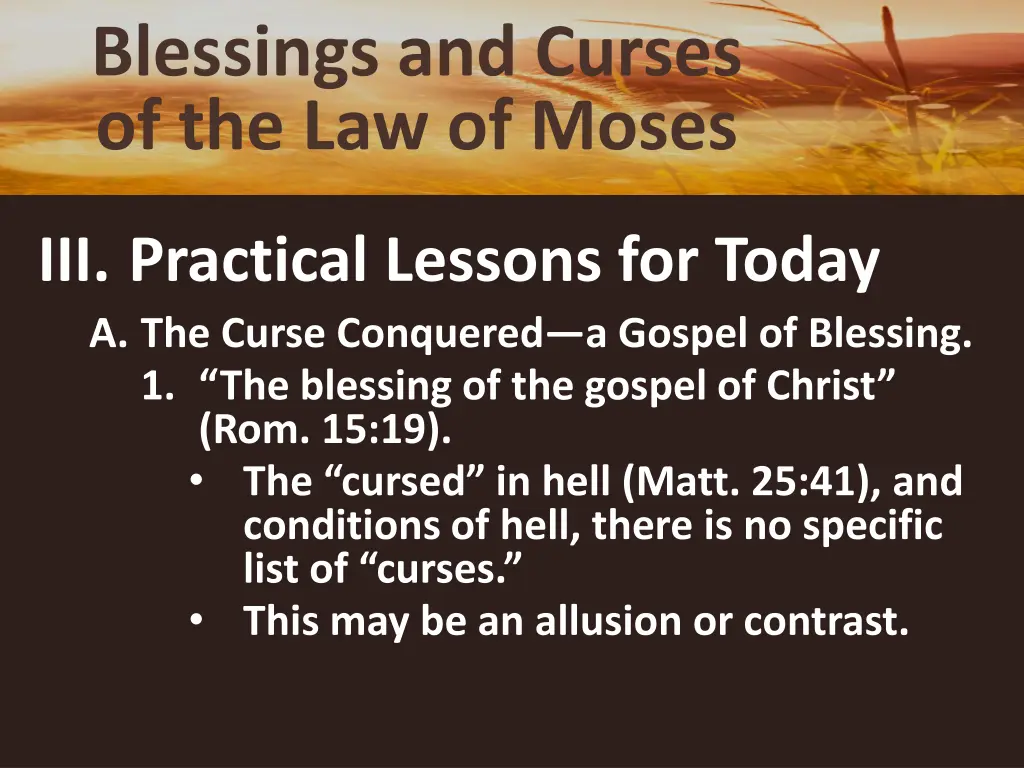 blessings and curses of the law of moses 18