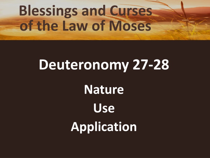 blessings and curses of the law of moses