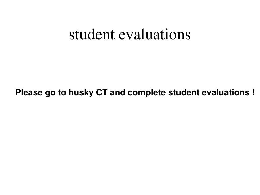 student evaluations