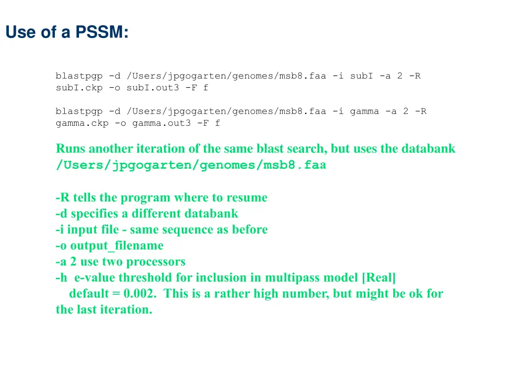 use of a pssm