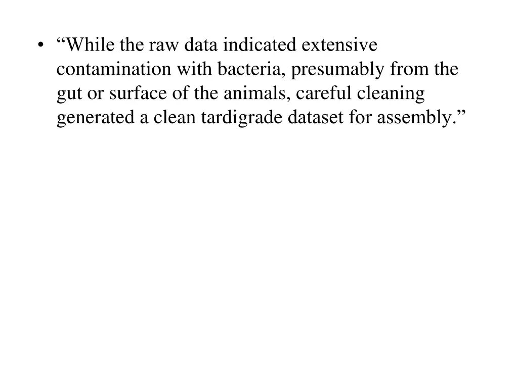 while the raw data indicated extensive