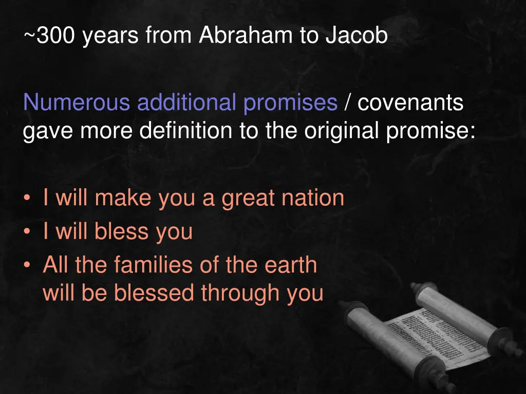 300 years from abraham to jacob