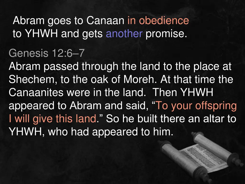 abram goes to canaan in obedience to yhwh