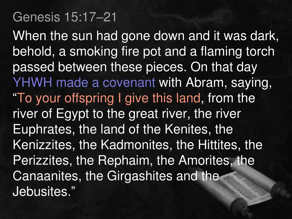 genesis 15 17 21 when the sun had gone down