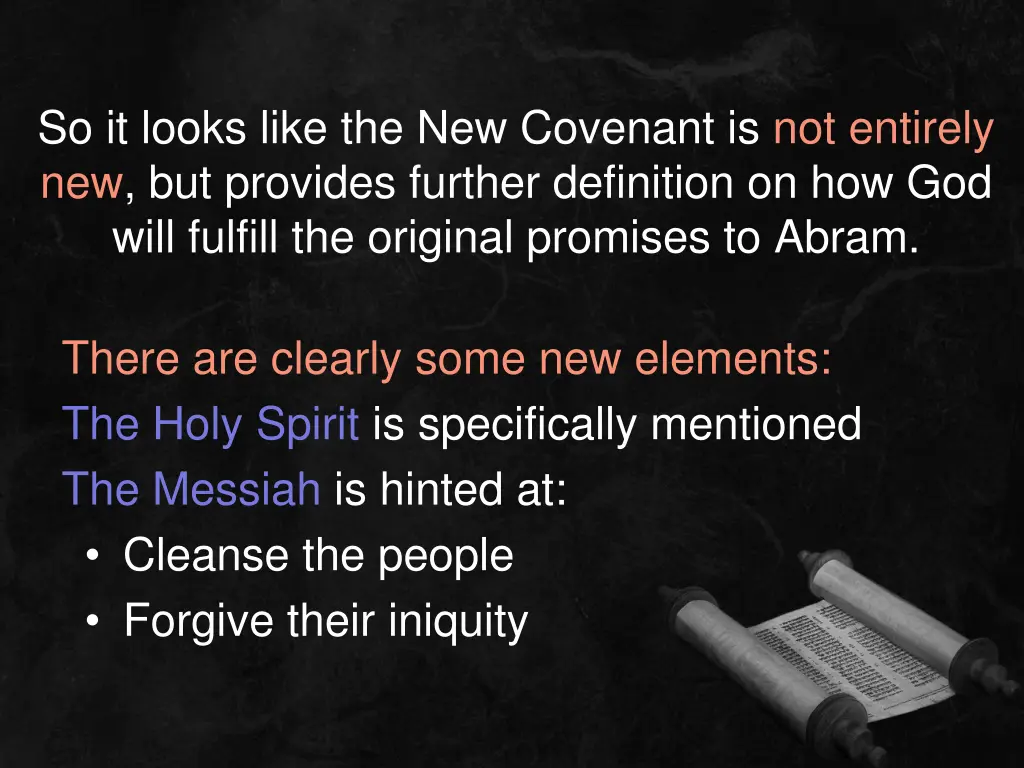 so it looks like the new covenant is not entirely