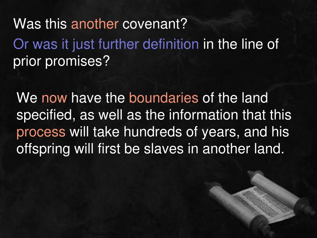 was this another covenant or was it just further