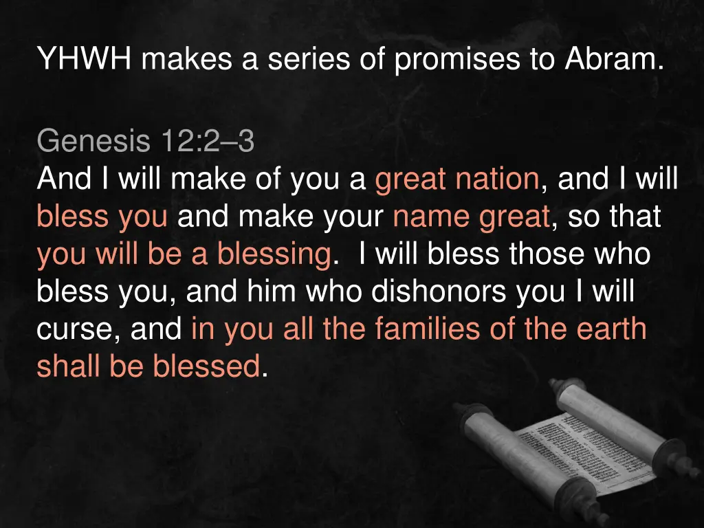 yhwh makes a series of promises to abram