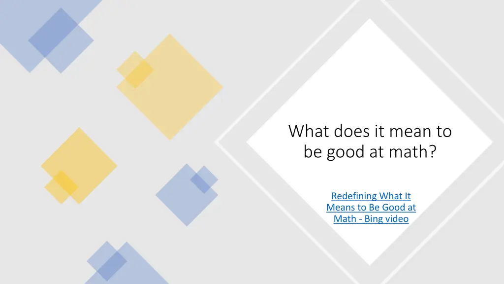 what does it mean to be good at math