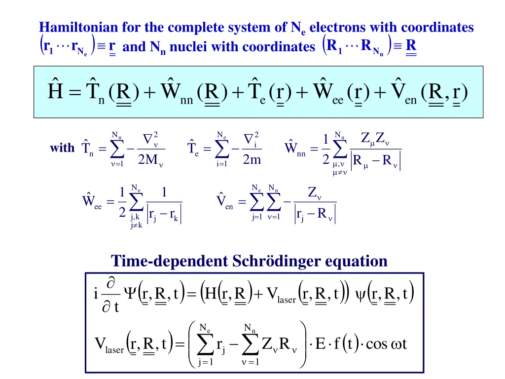 hamiltonian for the complete system 2