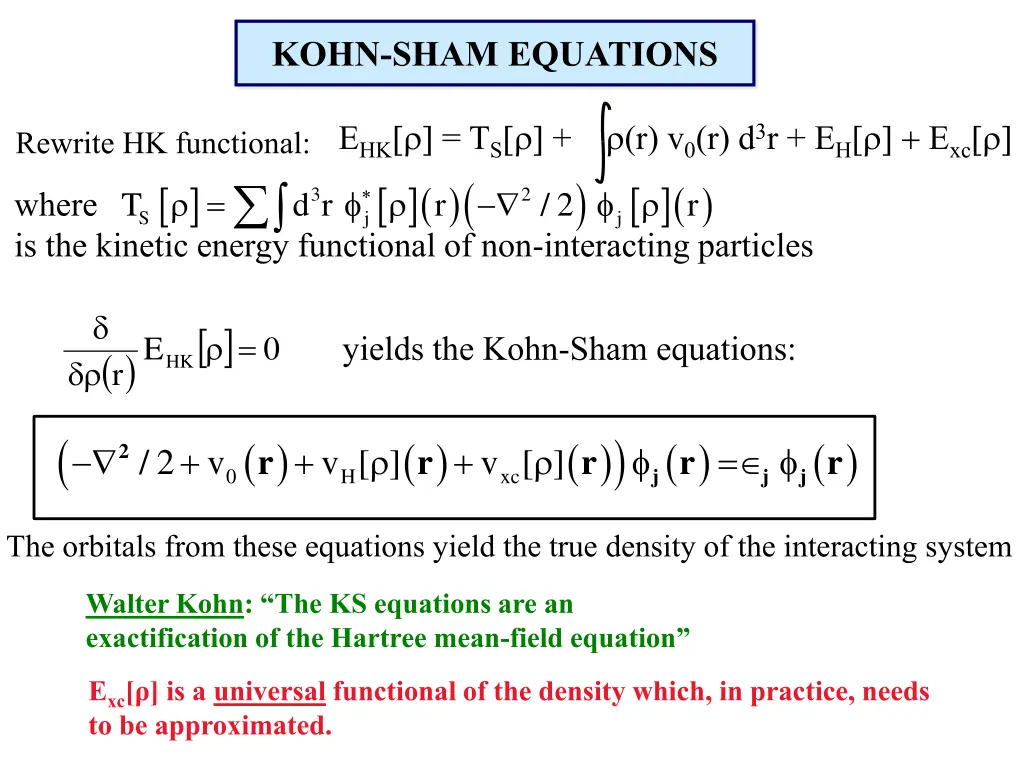 kohn sham equations