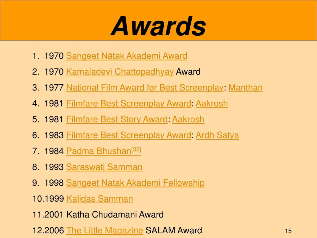 awards