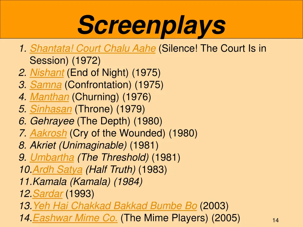 screenplays