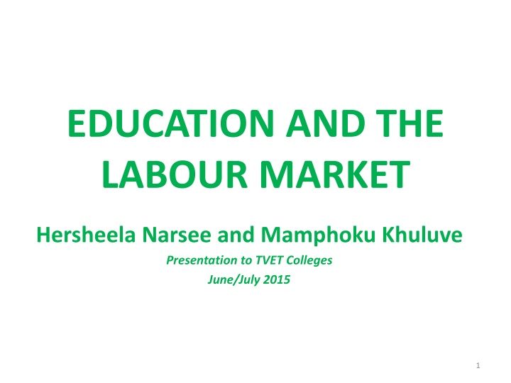 education and the labour market