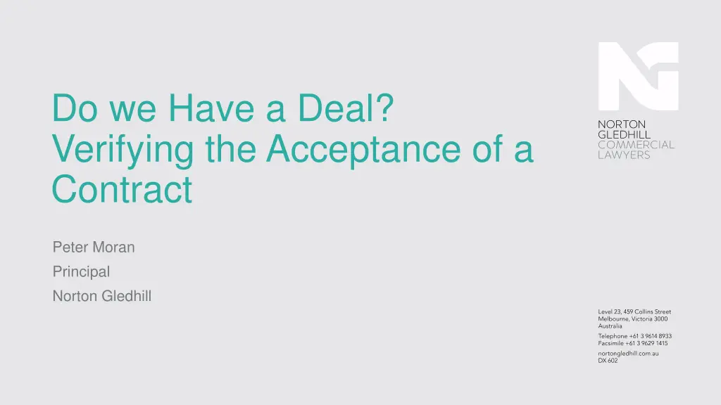 do we have a deal verifying the acceptance