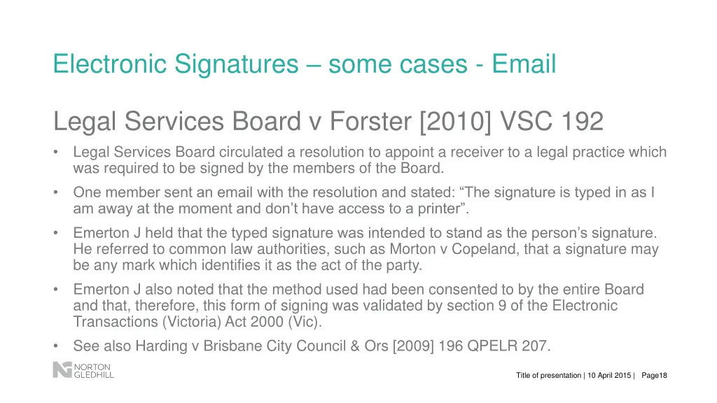 electronic signatures some cases email 1