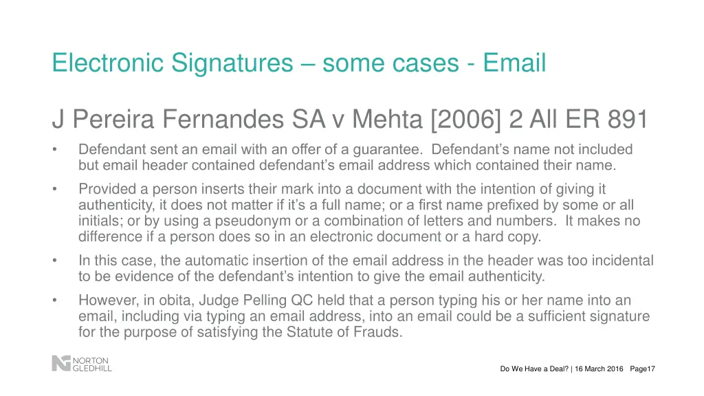 electronic signatures some cases email