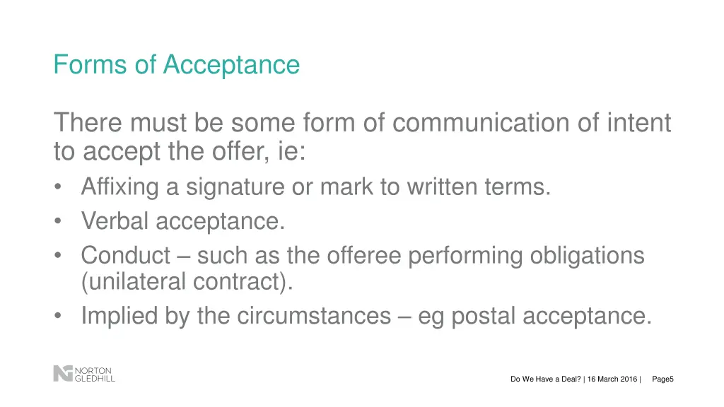 forms of acceptance