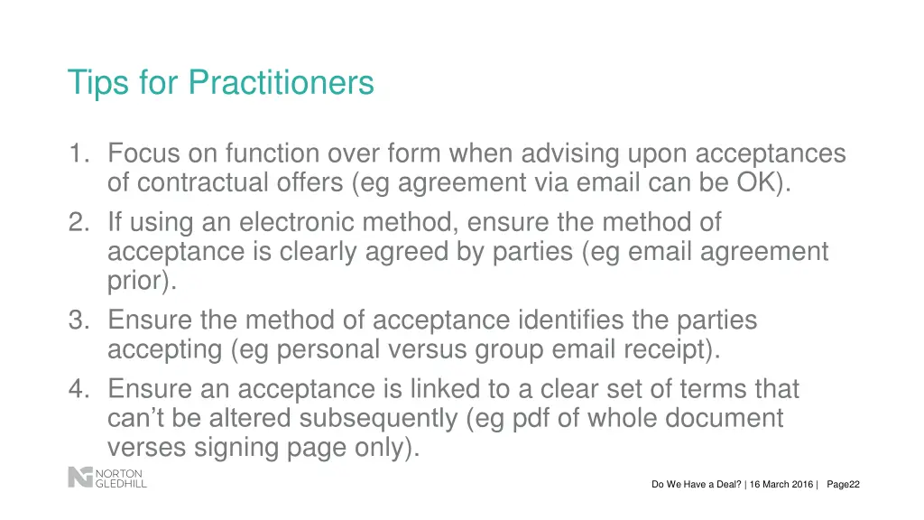 tips for practitioners