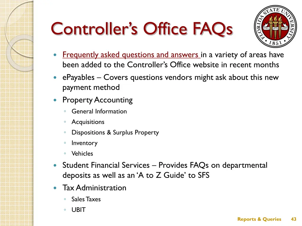 controller s office faqs