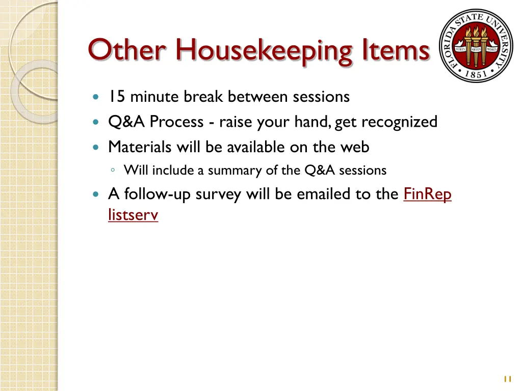 other housekeeping items