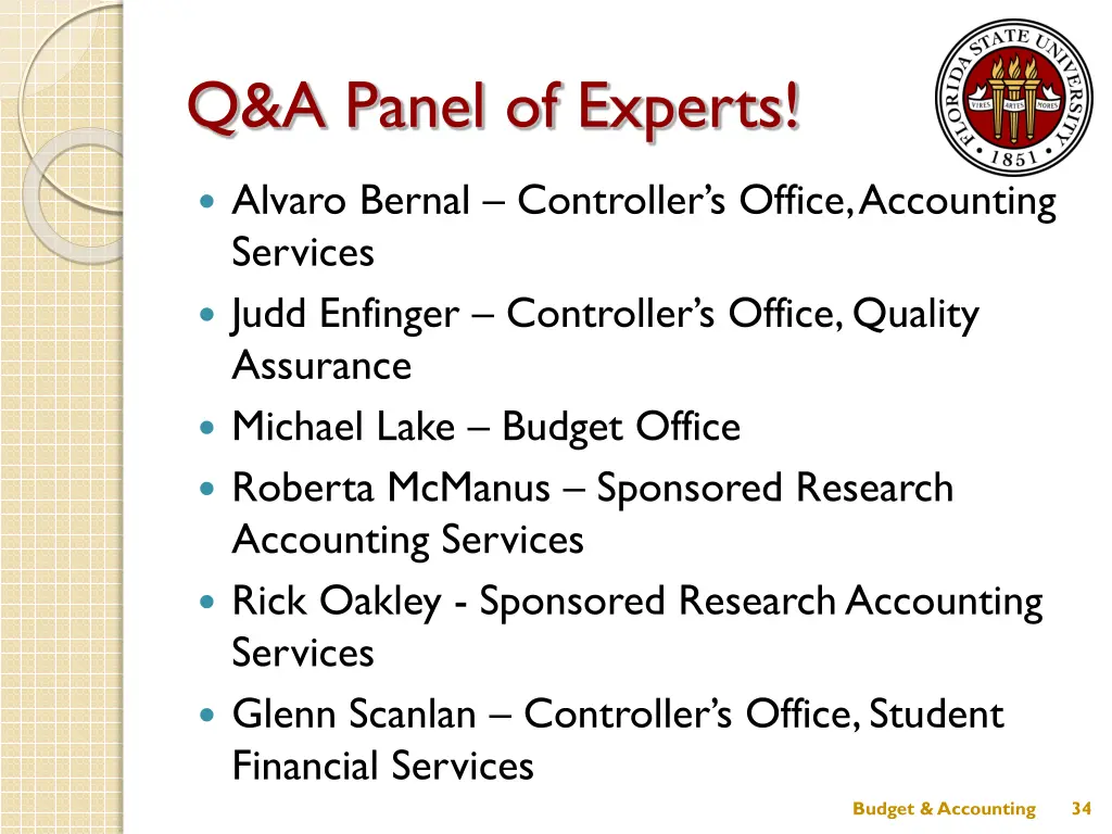 q a panel of experts 1