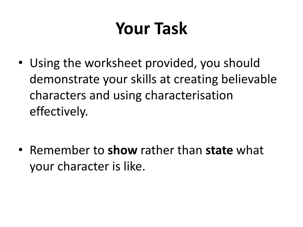 your task