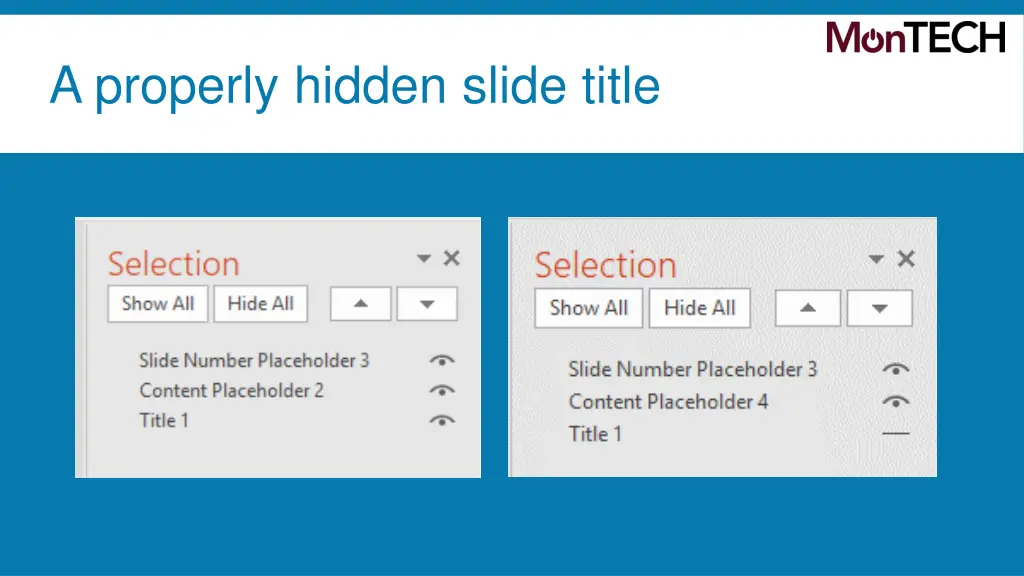 a properly hidden slide title